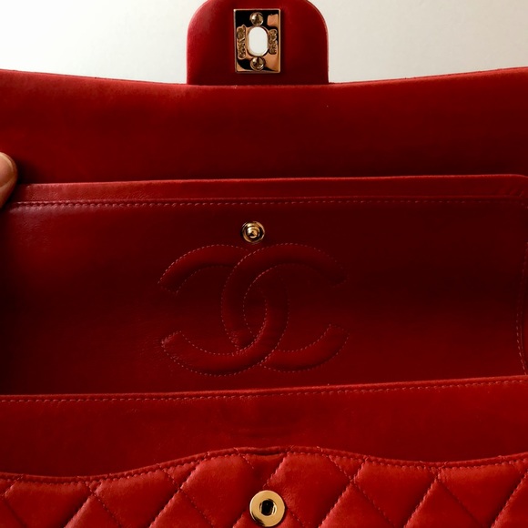 Authentic medium Double Flap shoulder bag; lambskin 100%;quilted;CC turn-lock - Picture 6 of 14